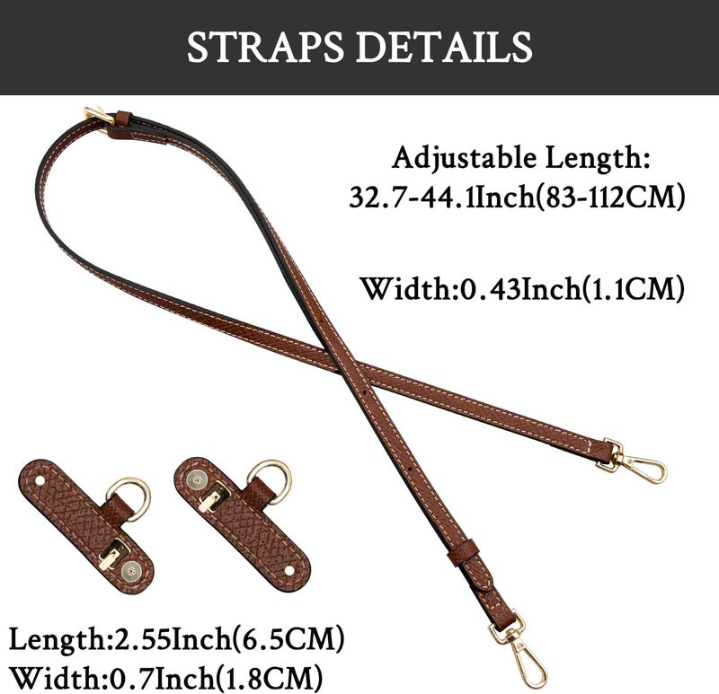 SOPROM Crossbody Strap for Longchamp Mini Bag, Strap Kit for Long Champ Le Pliage(Width:11mm,Color:Brown&Gold) - Image 4